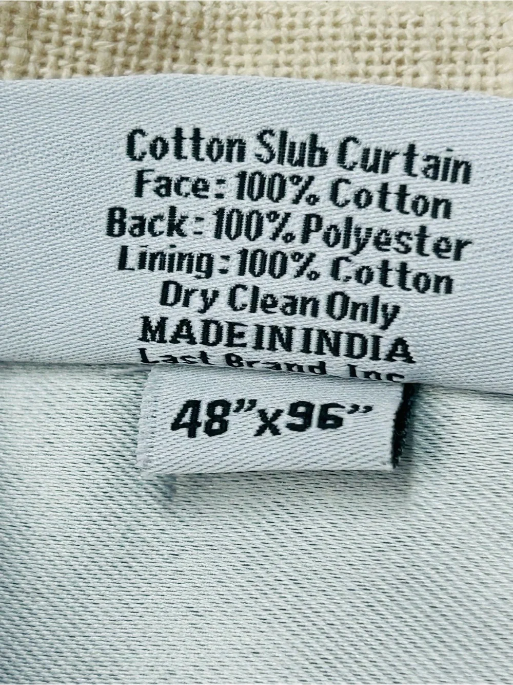 NWT QUINCE Set Of 2 48x96 Cotton Slub Room Darkening Curtains Natural 9942
